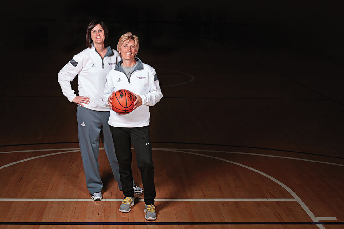 Basketball coaches Shelley Jarrard and Elaine Elliot